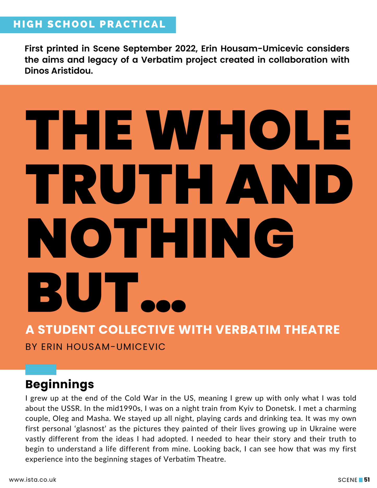 Exploring the world through theatre - Scene digital magazine (FREE COPY)