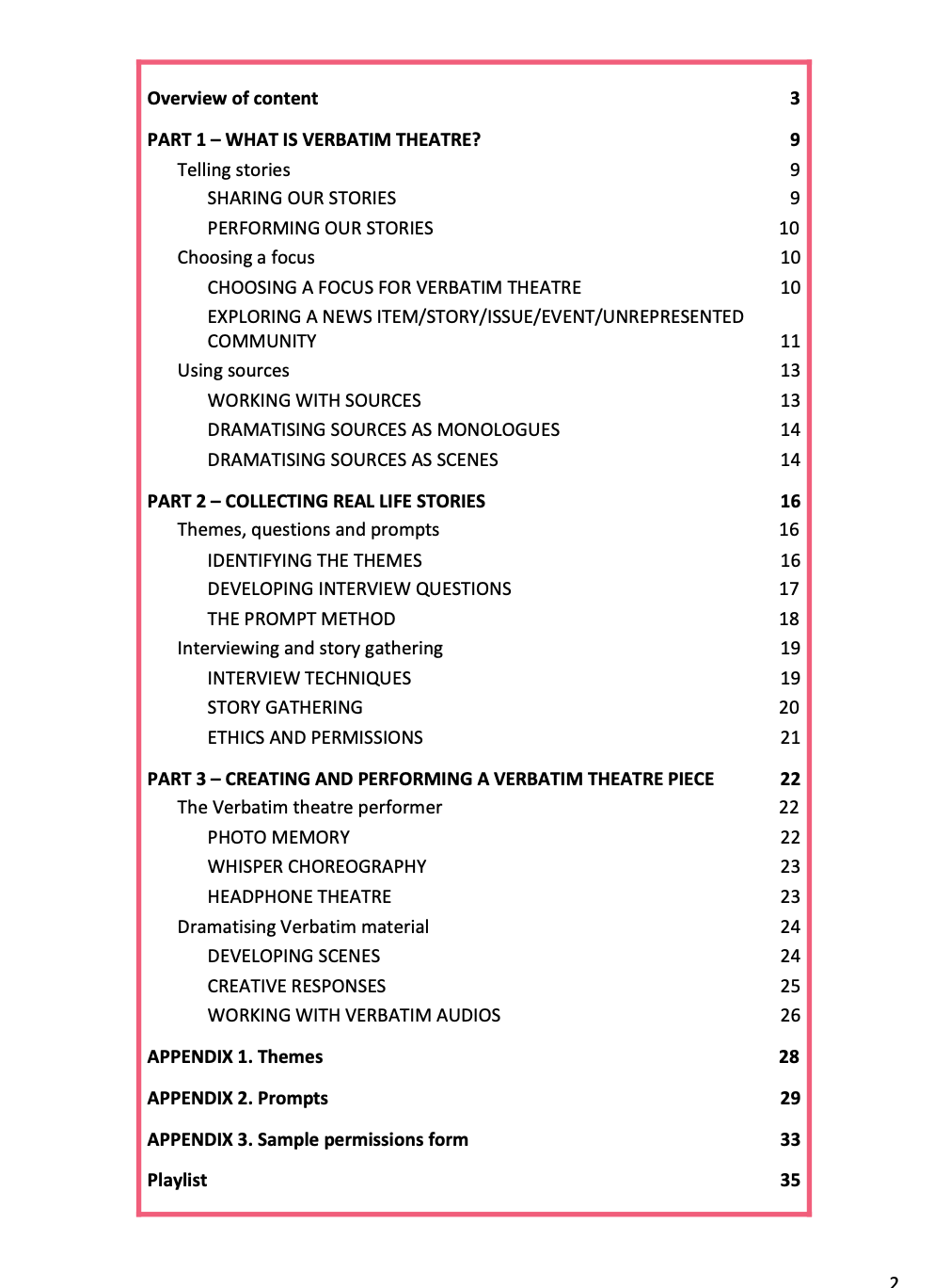 Digital instructional guides for theatre teachers: An introduction to Verbatim theatre